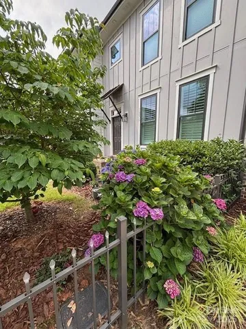 a flower plants in front of a building