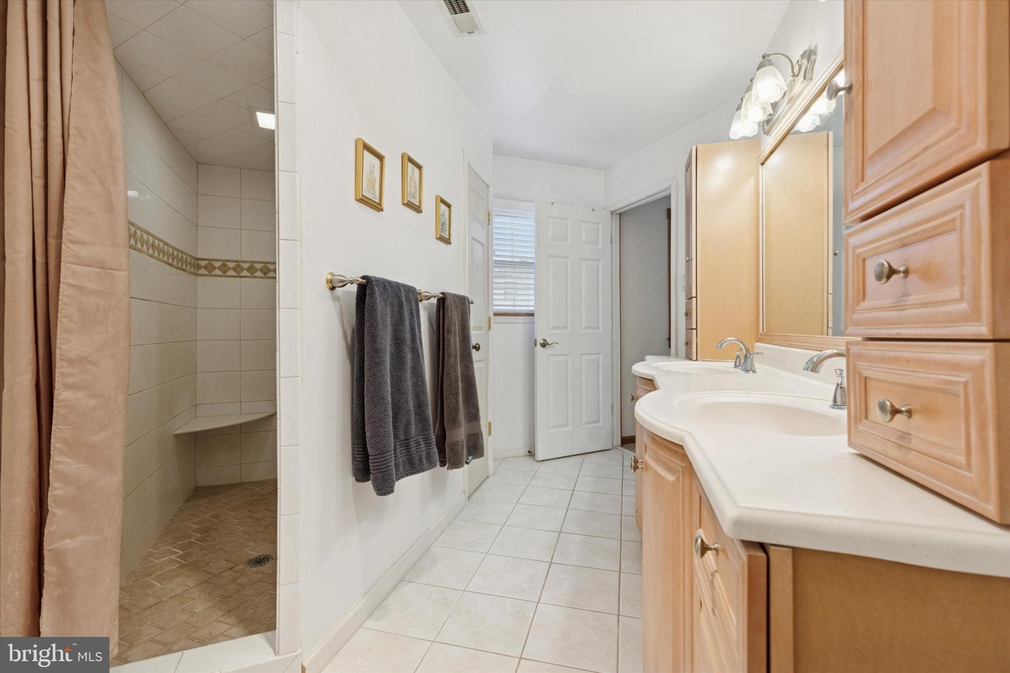4114 Pilgrim Road Plymouth Meeting, PA 19462 - Photo 21 of 36 a bathroom with a sink a mirror and a shower