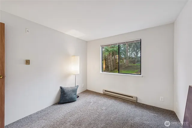 a big room with windows and closet