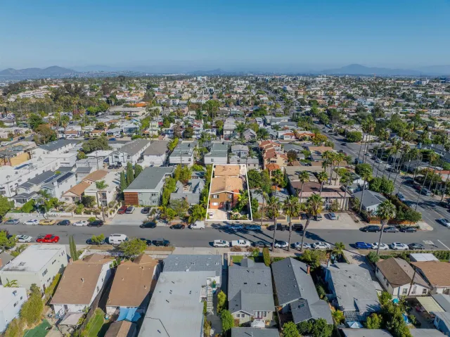 an aerial view of a city