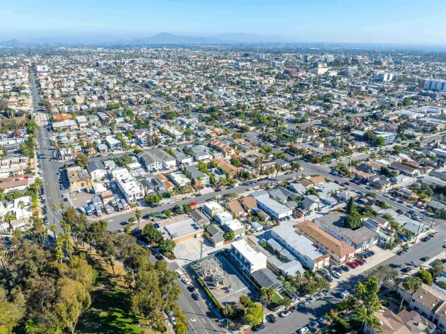 an aerial view of multiple house