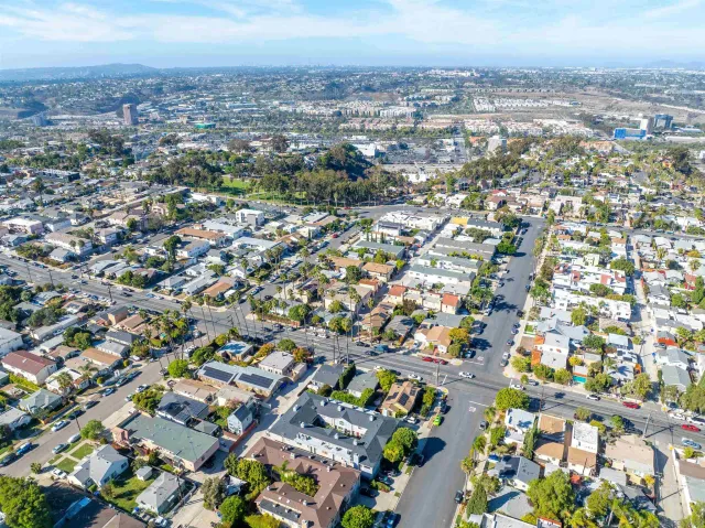 an aerial view of a city