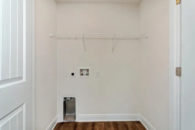 a view of small space with racks on the wall