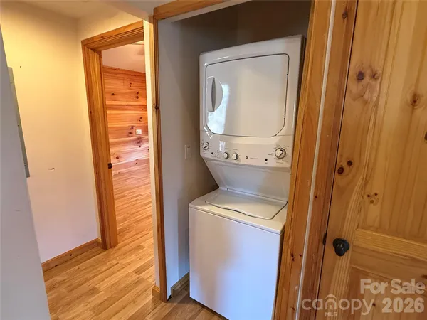 view of room with washer and dryer