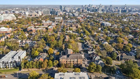 an aerial view of multiple house