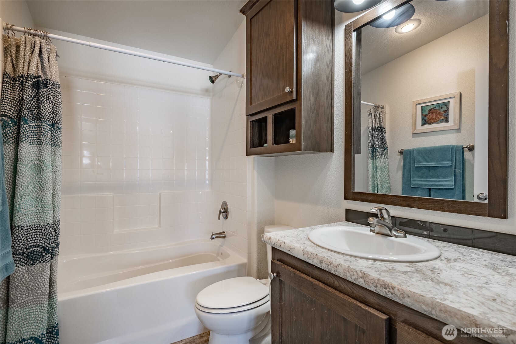 6350 Portal Way, Unit 83 Ferndale, WA 98248 - Photo 20 of 40 a bathroom with a granite countertop sink toilet and shower