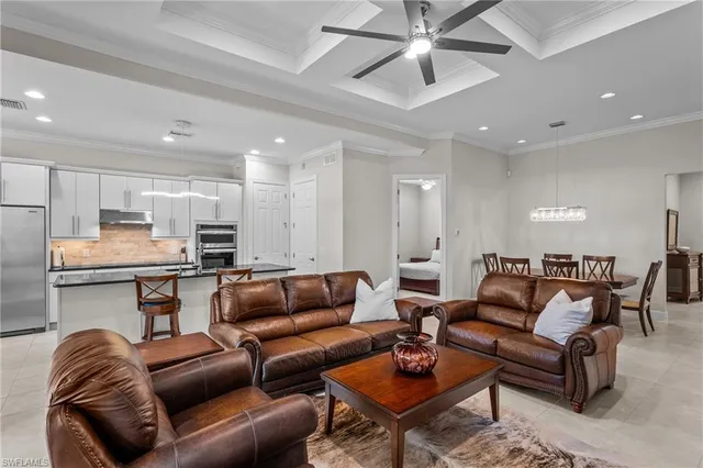 a living room with furniture