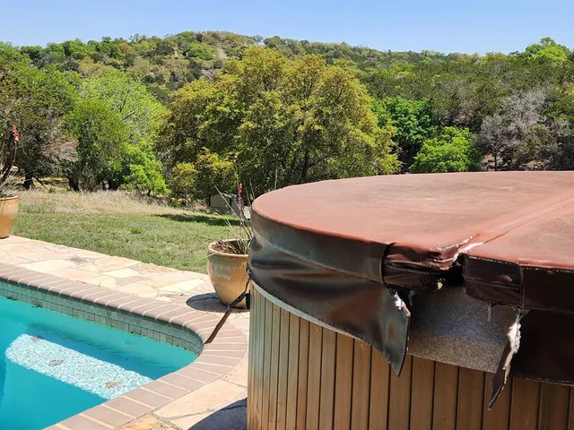 a view of a yard with an outdoor space