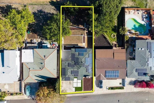 an aerial view of a house