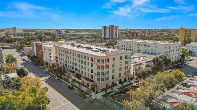 an aerial view of a city
