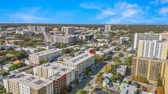 an aerial view of city
