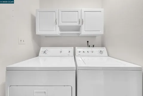 an empty room with a wooden door