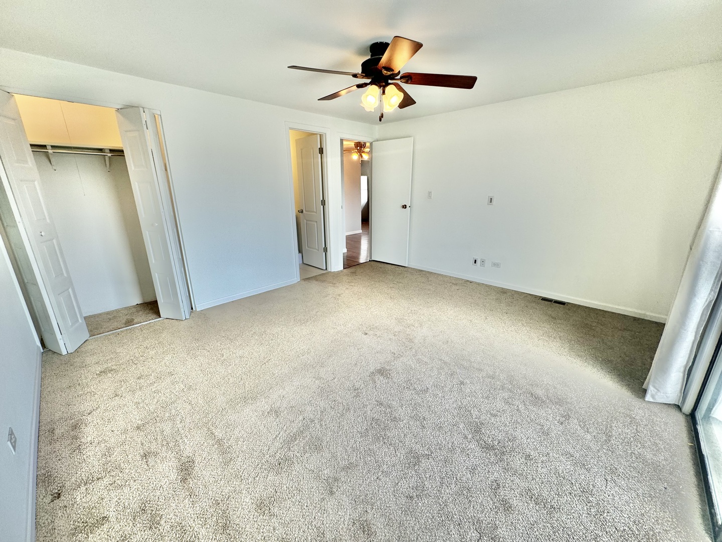 102 North Salem Drive, Unit 102 Schaumburg, IL 60193 - Photo 12 of 19 an empty room with a ceiling fan and a rug