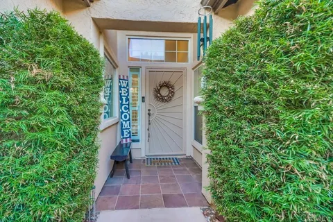 a view of a garden with potted plants
