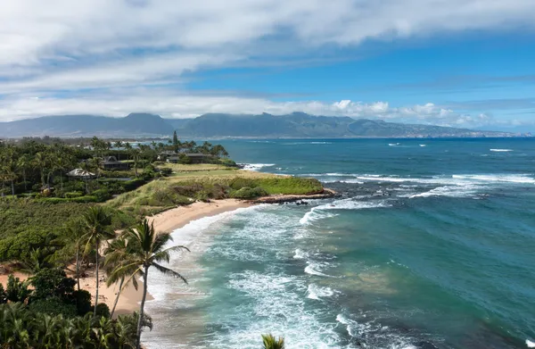 a view of an ocean and beach