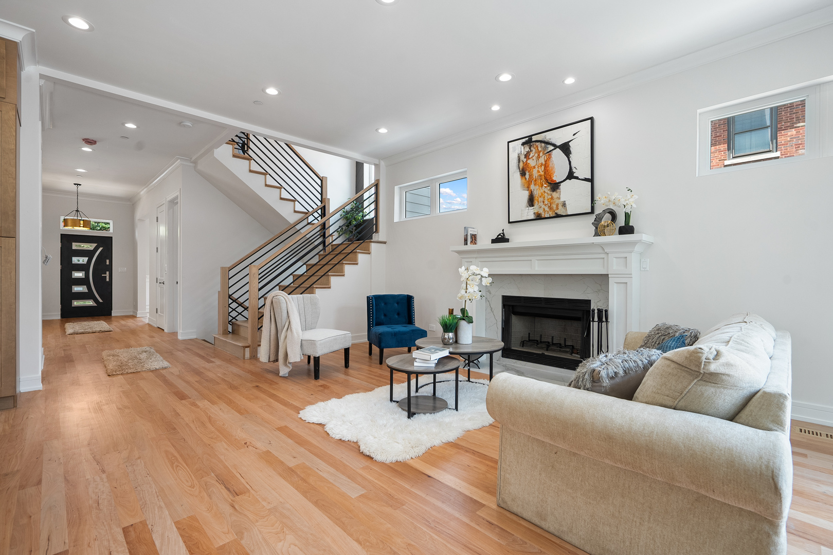 1705 South Prospect Avenue Park Ridge, IL 60068 - Photo 12 of 42 a living room with furniture and a fireplace
