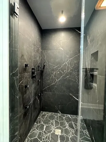 a bathroom with a shower