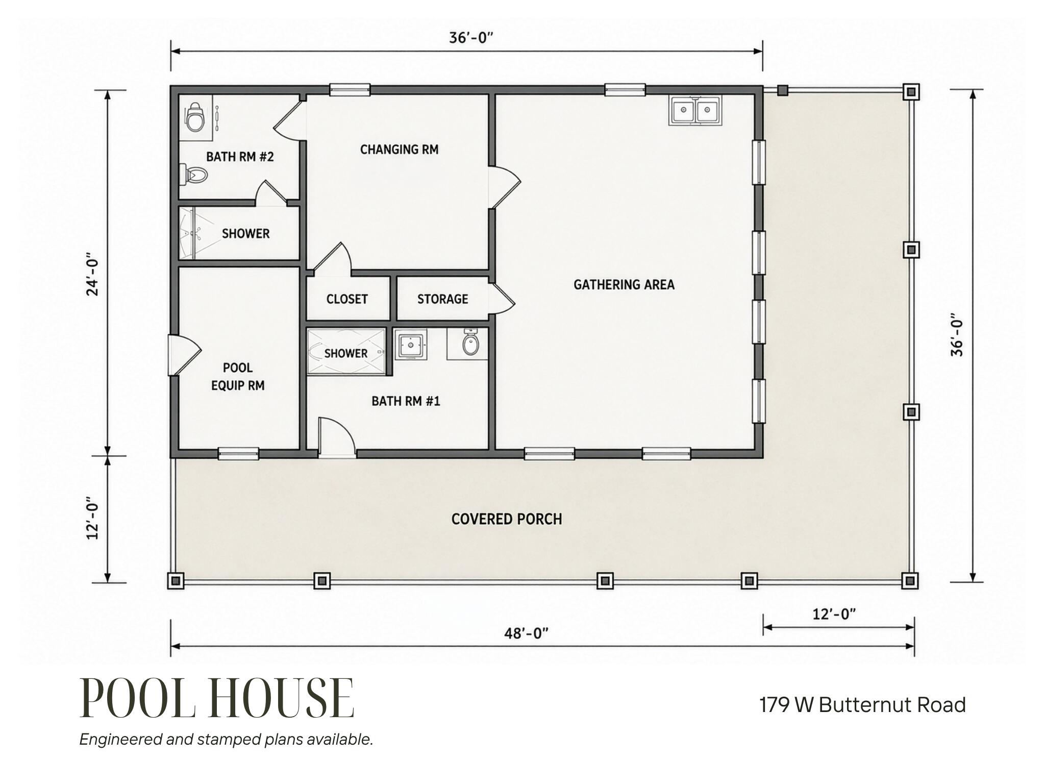 179 West Butternut Road Summerville, SC 29483 - Photo 57 of 89 53D. Pool House Rendering-179 W Butternu