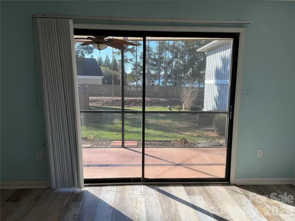 a view of a glass door