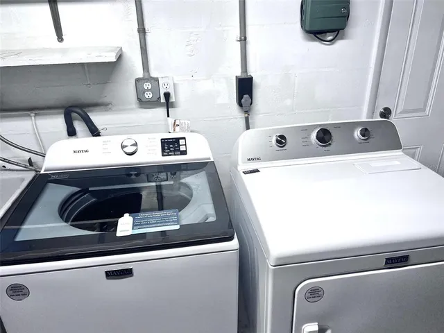 a close view of sink and washing machine
