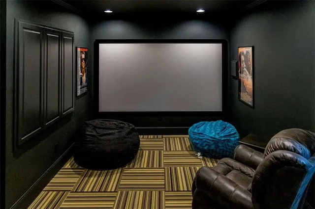 a view of a chair and table in the patio