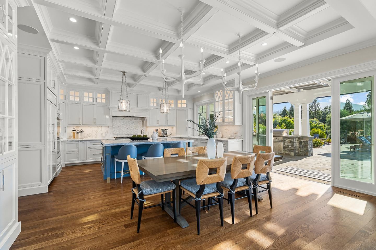 14966 Sobey Road Saratoga, CA 95070 - Photo 14 of 70 a view of a dining area with furniture window and wooden floor