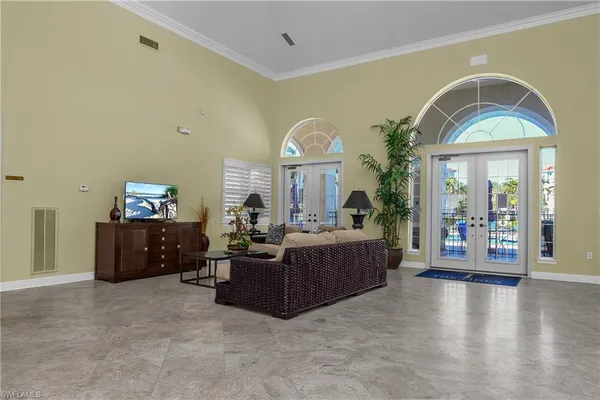 a living room with furniture
