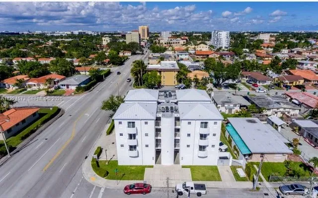 an aerial view of a city