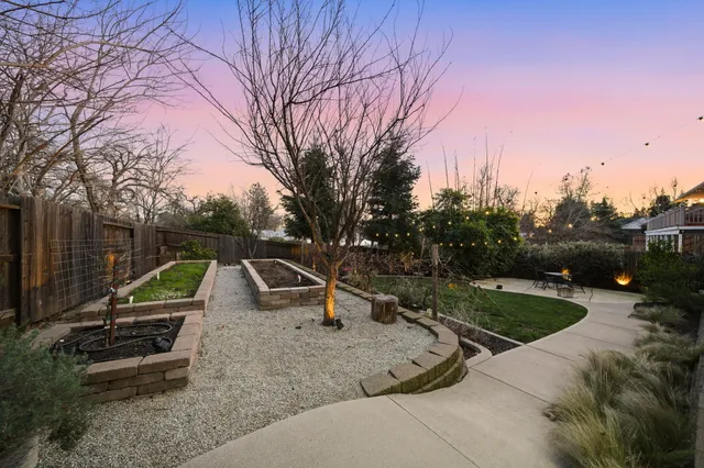 a view of a park with slide