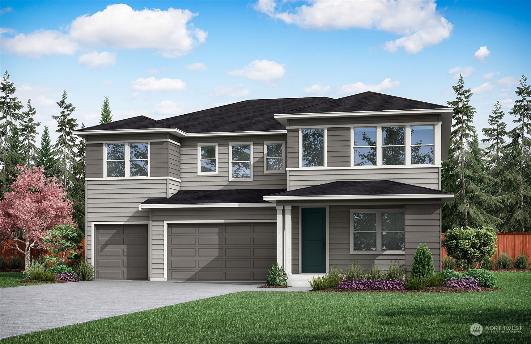 4461 Wandering Way, Unit 58 Port Orchard, WA 98367 - Photo 1 of 26 a front view of a house with a garden and plants