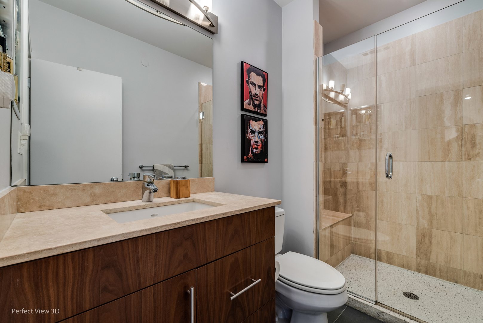 1128 West Ardmore Avenue, Unit 1 Chicago, IL 60660 - Photo 20 of 31 a bathroom with a sink toilet and shower