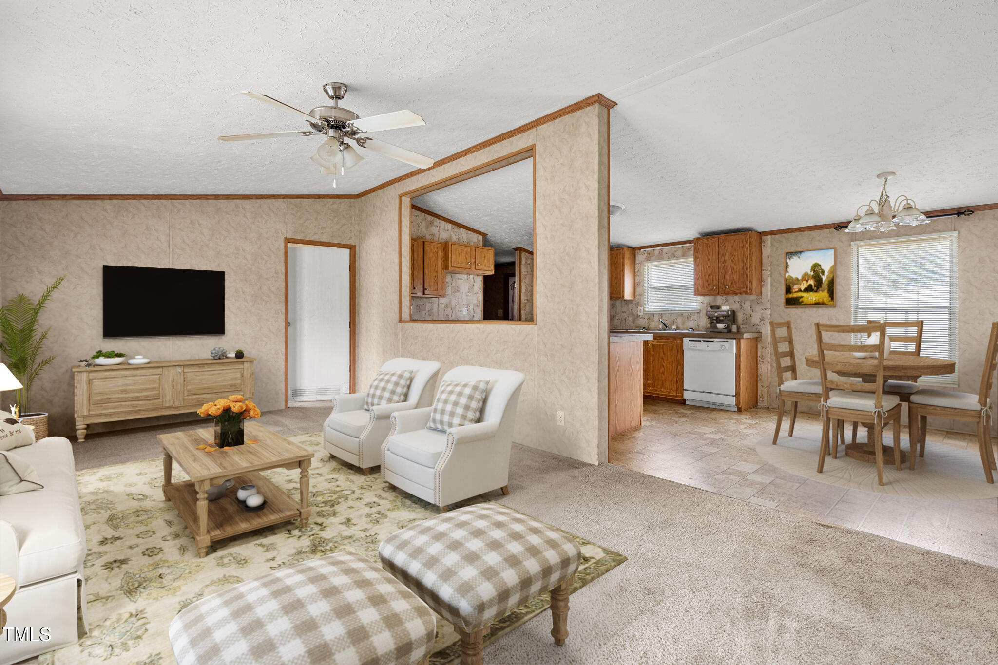4210 Scronce Road Harrells, NC 28444 - Photo 6 of 28 a living room with furniture and a flat screen tv