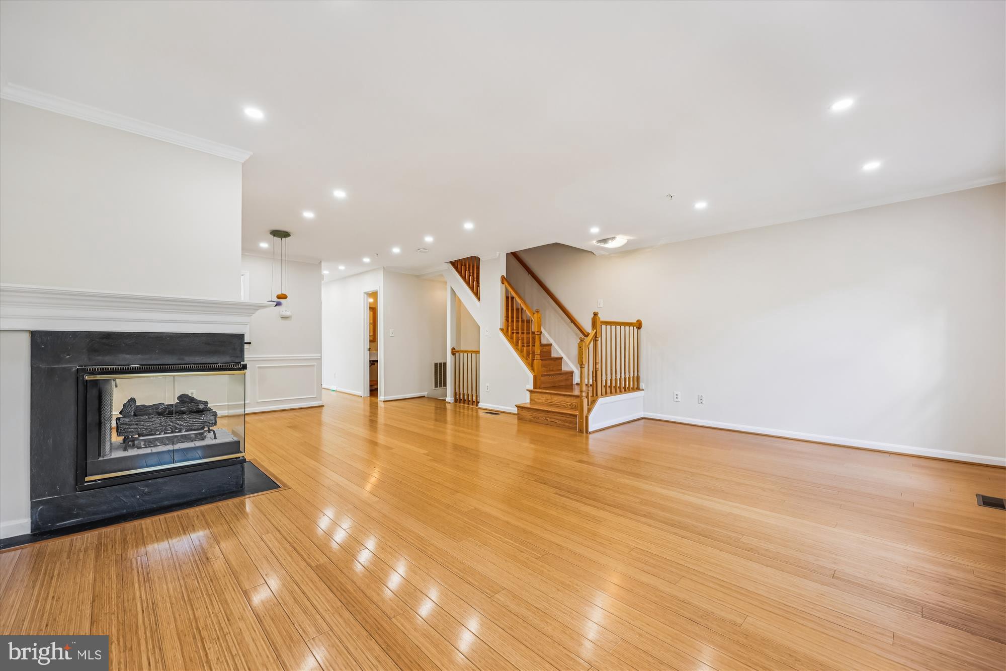 536 Tschiffely Square Road Gaithersburg, MD 20878 - Photo 46 of 116 a view of an empty room with wooden floor fire place