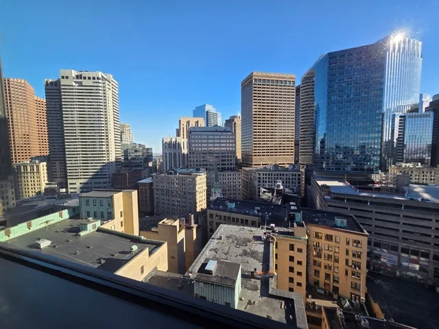 a view of city with balcony