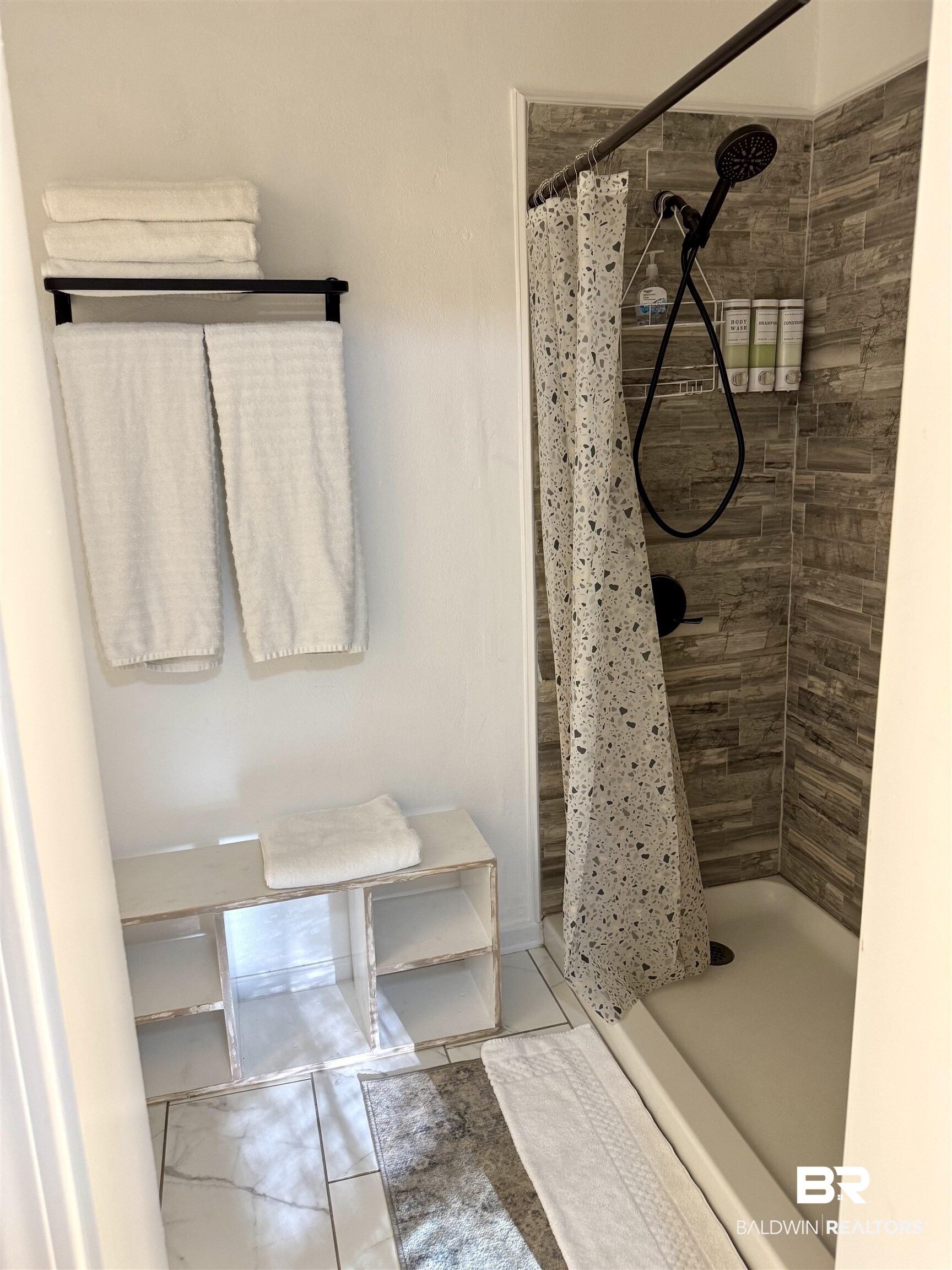 1302 Oak Street Daphne, AL 36526 - Photo 16 of 34 Bathroom with a shower stall and light tile patterned floors