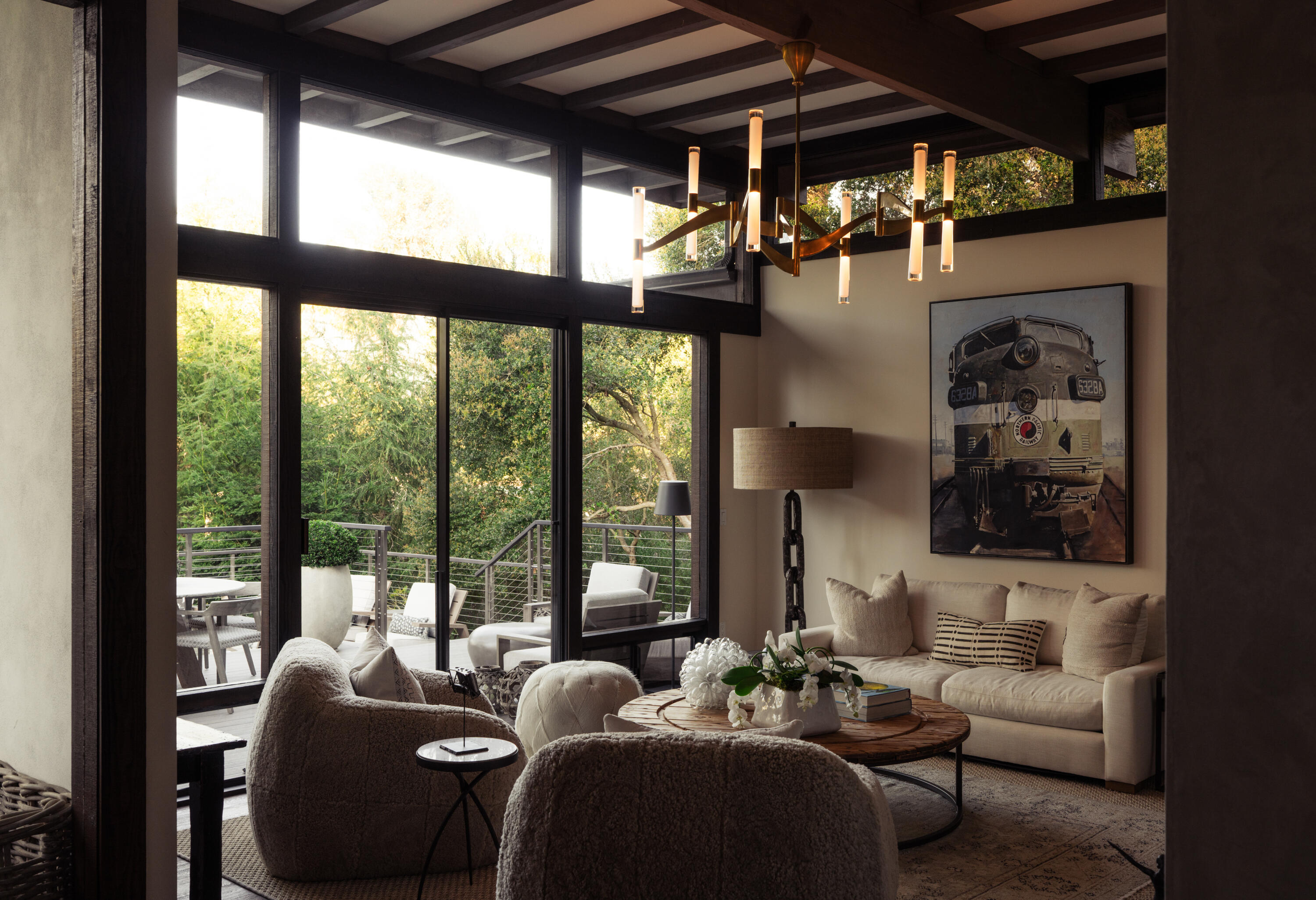 1103 Camino Viejo Road Montecito, CA 93108 - Photo 24 of 27 a living room with patio furniture and a floor to ceiling window