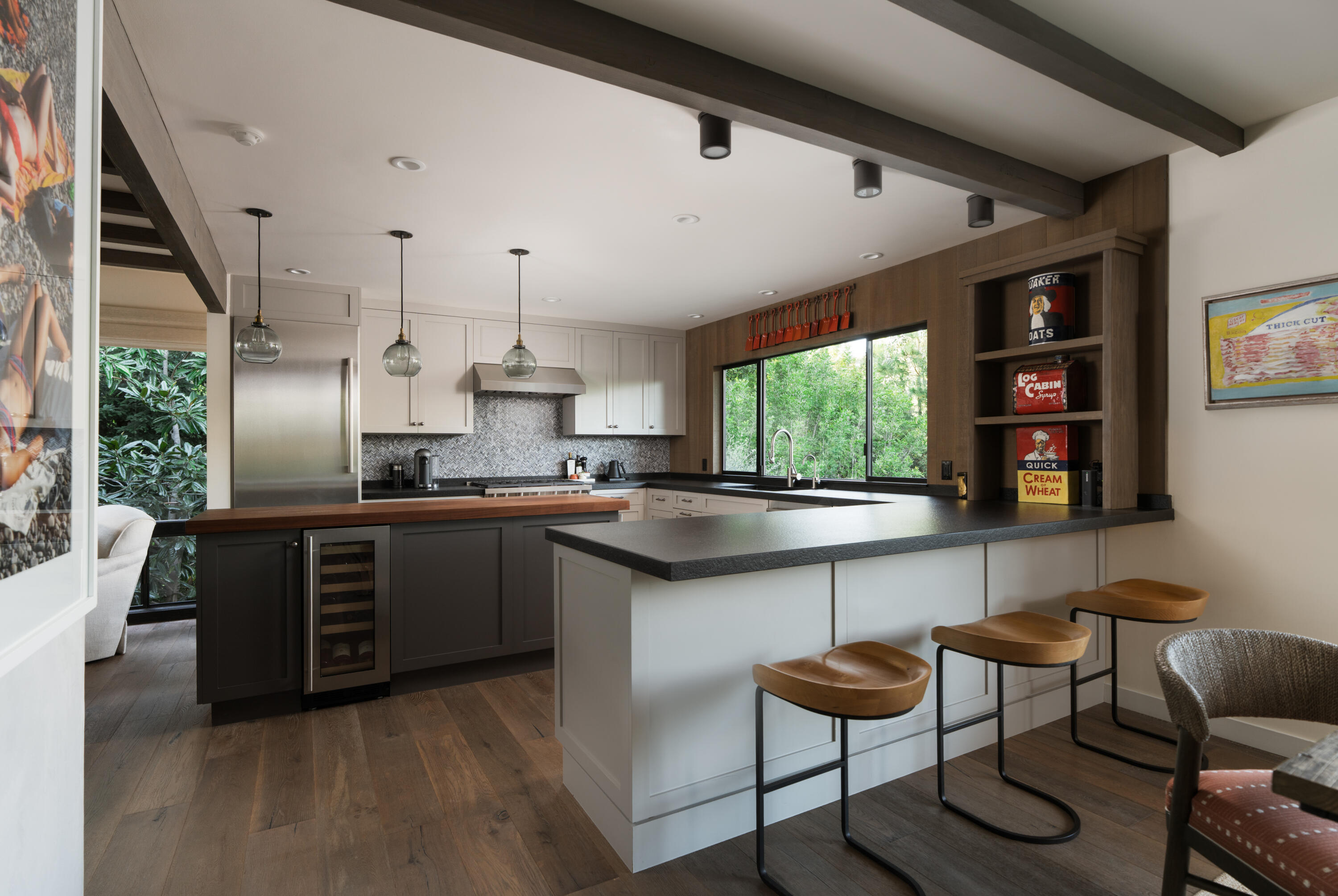 1103 Camino Viejo Road Montecito, CA 93108 - Photo 7 of 27 a kitchen with stainless steel appliances granite countertop a stove a sink and a refrigerator