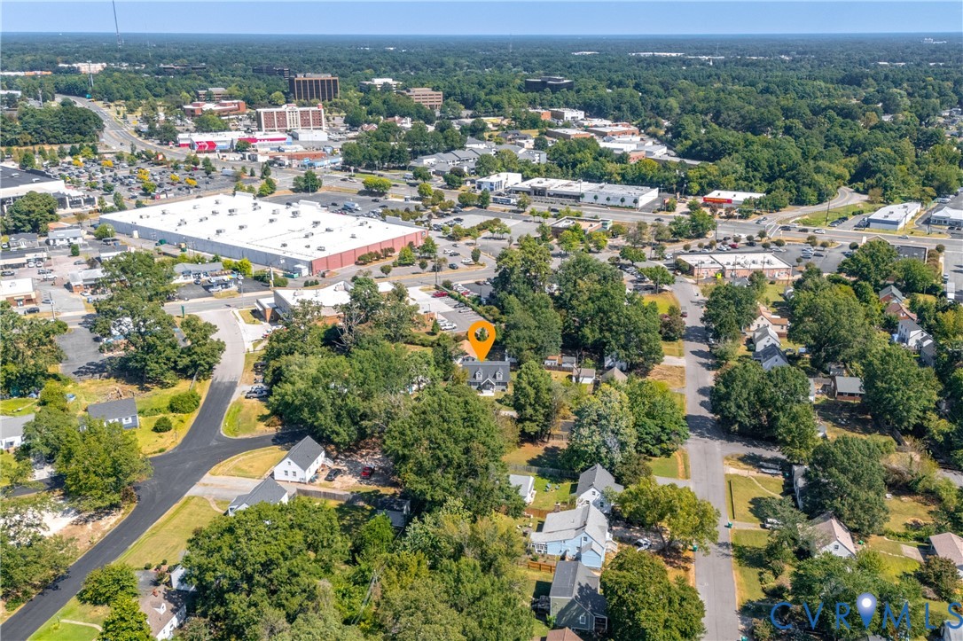 6304 Engel Road Richmond, VA 23226 - Photo 35 of 37 an aerial view of residential houses with outdoor space and trees