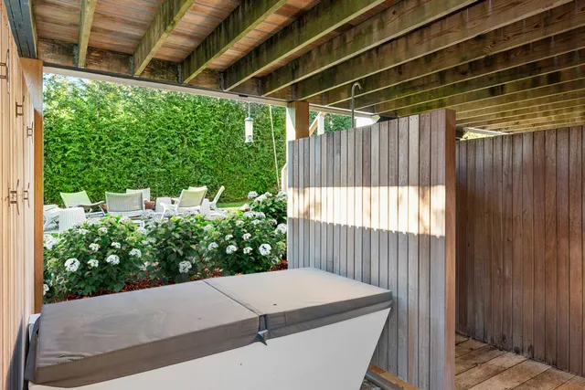 a view of porch with seating space