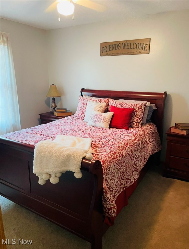 2435 Queensbury Road Alliance, OH 44601 - Photo 32 of 36 Bedroom with dark colored carpet and a ceiling fan
