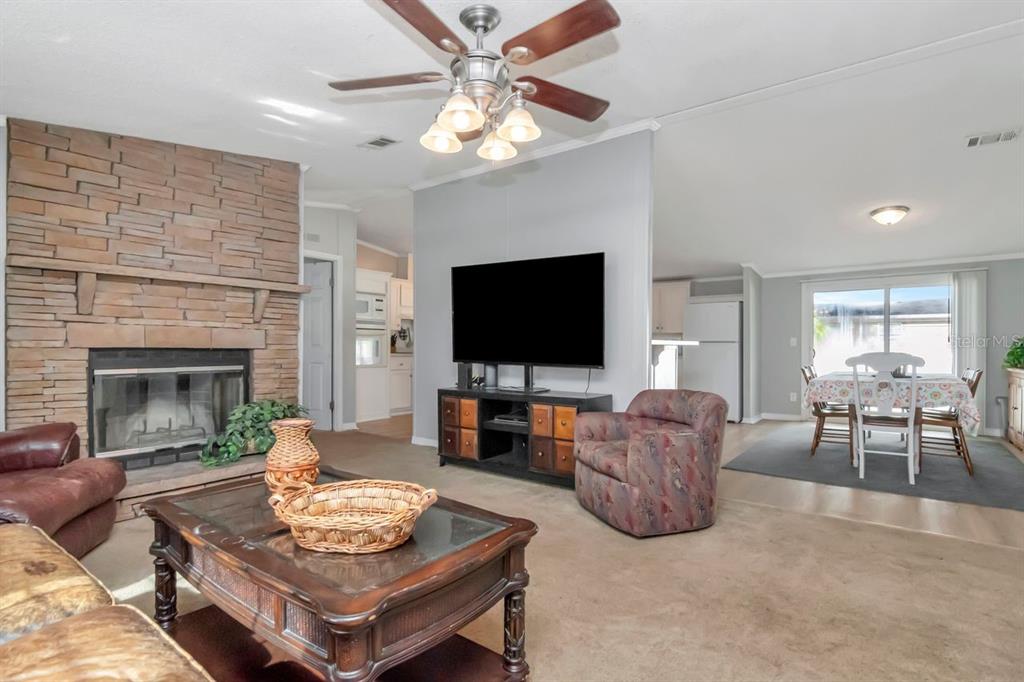10404 Hawk Court Riverview, FL 33578 - Photo 5 of 38 a living room with furniture a fireplace and a flat screen tv
