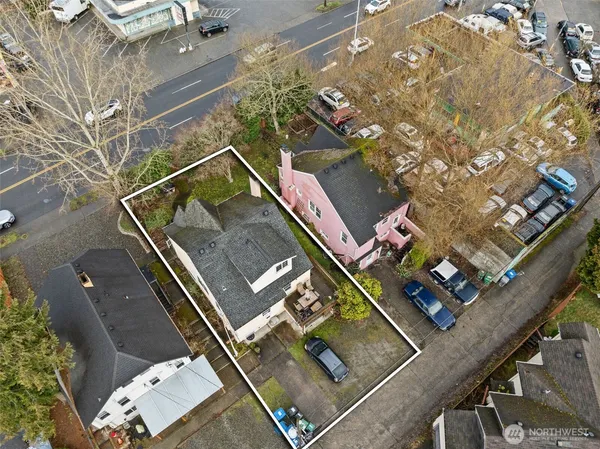 an aerial view of a house