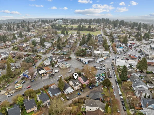 an aerial view of multiple house