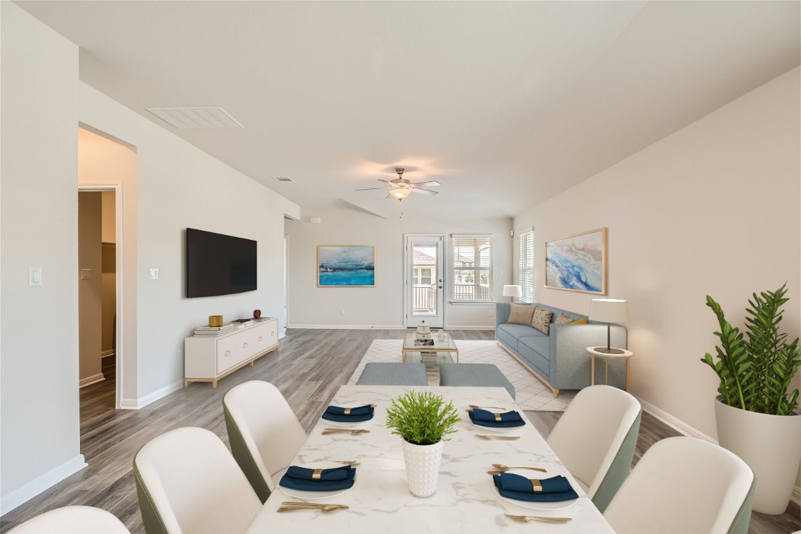 360 El Capitan Loop Dripping Springs, TX 78620 - Photo 3 of 22 a living room with furniture and a flat screen tv