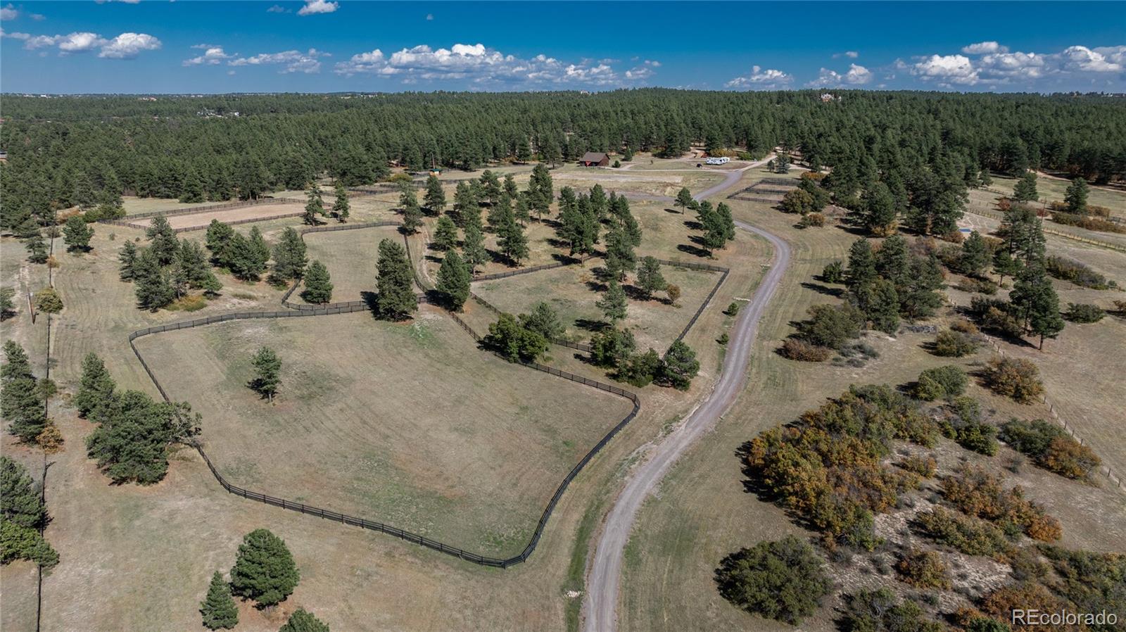 854 Russellville Road Franktown, CO 80116 - Photo 19 of 35 an aerial view of a house with a yard