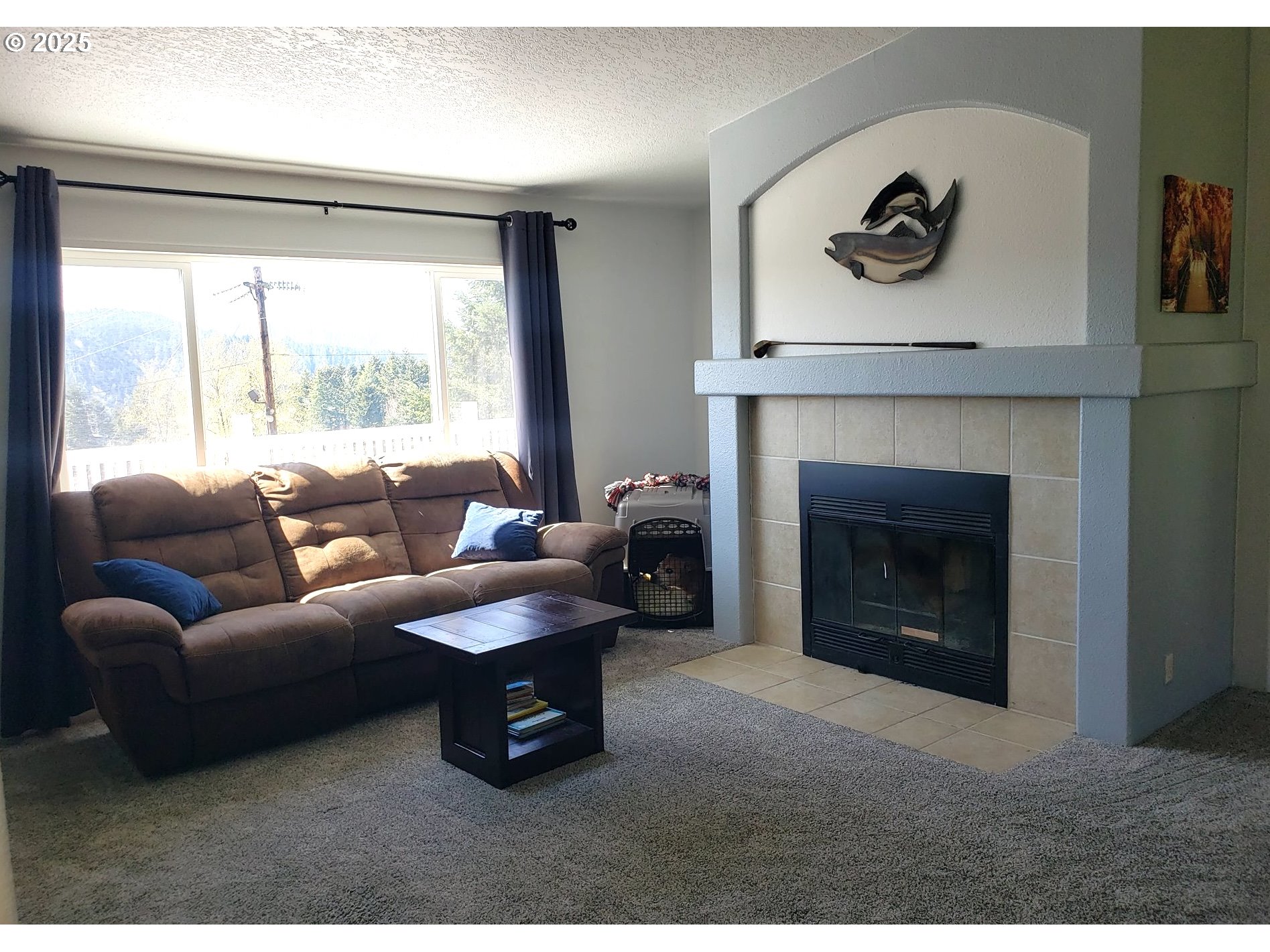 661 D Street Elkton, OR 97436 - Photo 7 of 28 a living room with furniture and a fireplace