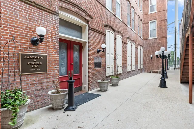 a view of a terrace with sitting area
