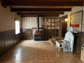 a bathroom with a mirror