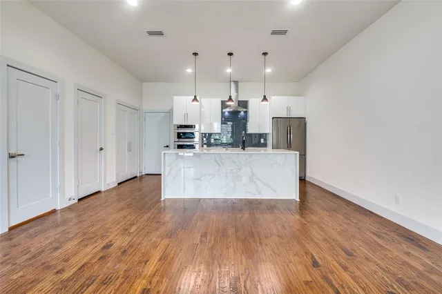 a big room with wooden floor