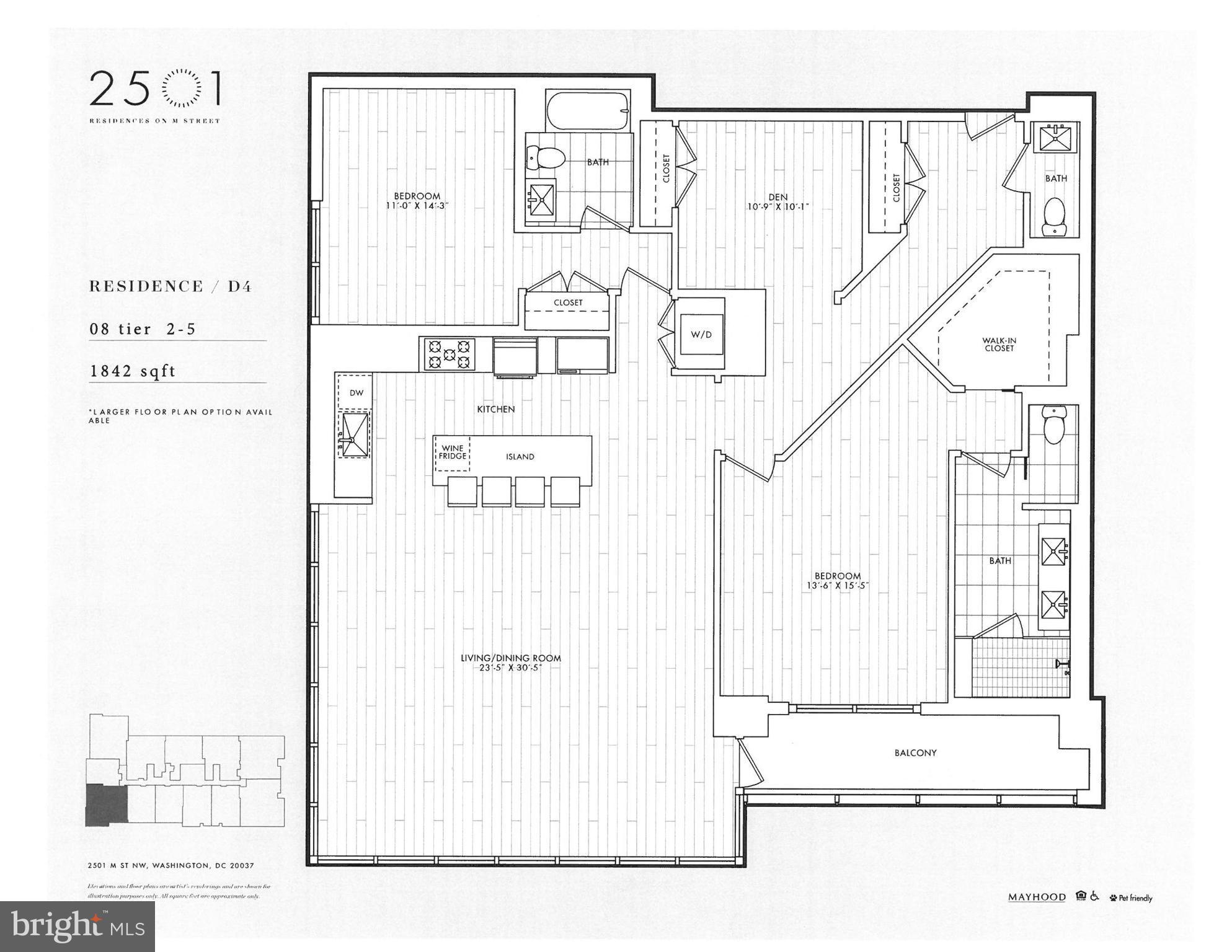 2501 M Street Northwest, Unit 508 Washington, DC 20037 - Photo 10 of 22 Interior (General)